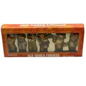 Vintage Set of 6 Gnome Ornaments